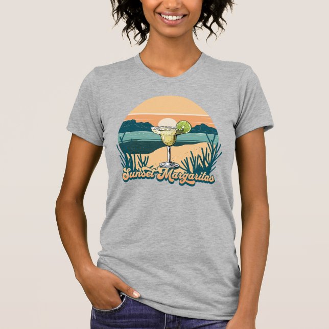 Camiseta Retro Sunset Margaritas (Frente)