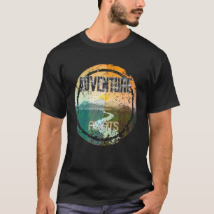 Camiseta Retro Sunset Natural Lake Mountain Adventure Await