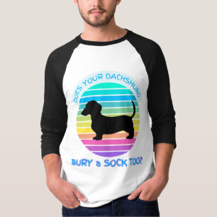 Camiseta Retro Sunset O seu Dachshund também enterra uma me