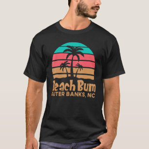 Camiseta Retro Sunset Obx Beach Bum Outter Banks North Caro