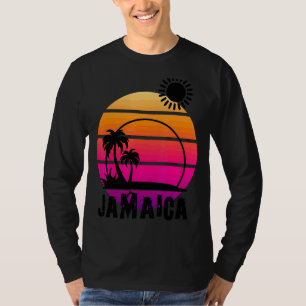 Camiseta Retro Sunset Palm Trees Beach Cruise Summer Jamaic