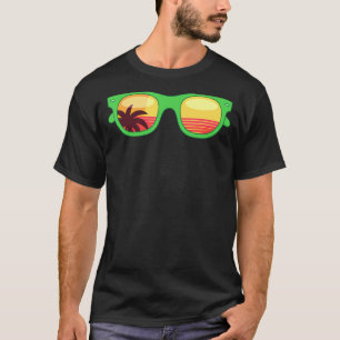 Camiseta Retro Sunset Palm Trees Beach Exotic Tropical Sung