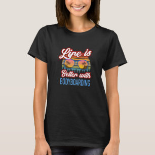 Camiseta Retro Sunset Slogan Com Bodyboard