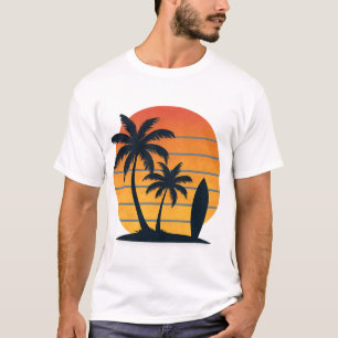 Camiseta Retro Sunset Surf - Beach Vibes T Shirt