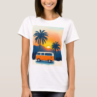 Camiseta Retro Sunset Van Life Vintage