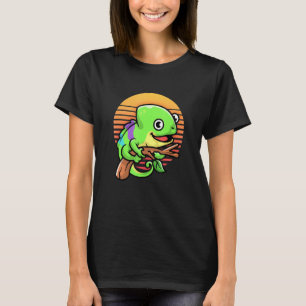 Camiseta Retro Sunset Vintage Chameleon Pet Réptil Lizard