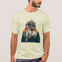 Retro Sunset Wild American Football Player Tee