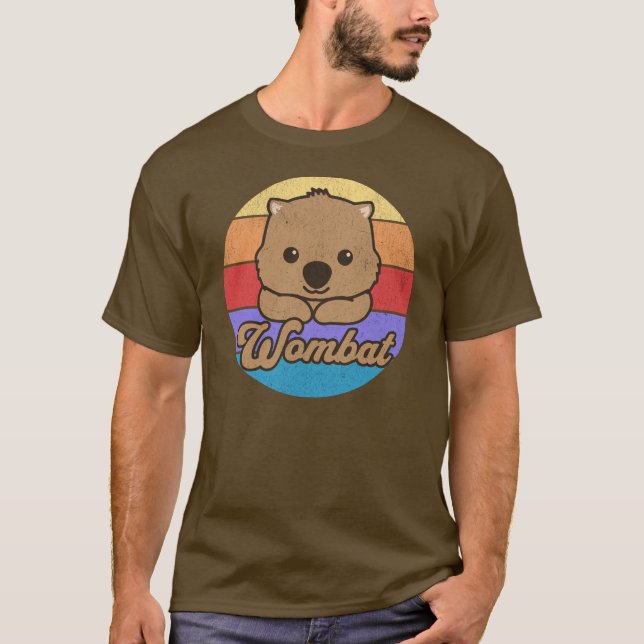 Camiseta Retro Sunset Wombat (Frente)