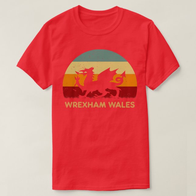 Camiseta Retro Sunset Wrexham Wales (Frente do Design)