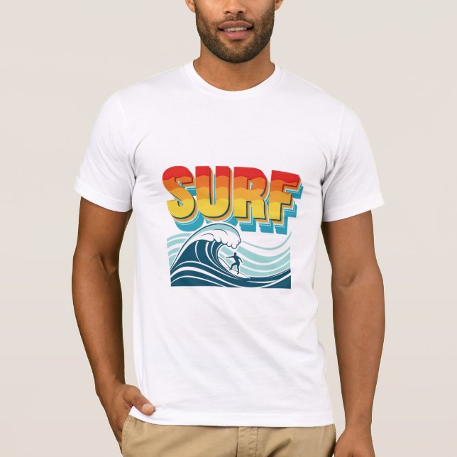 Camiseta Retro Surf Wave Art (Frente)