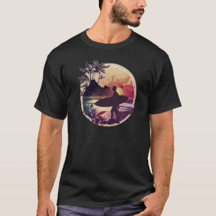 Camiseta Retro Surfer Sunset Beach Men