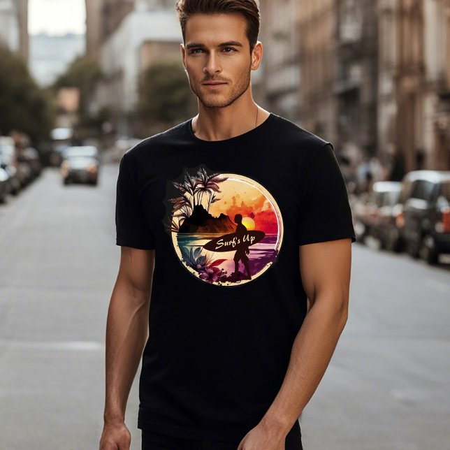 Camiseta Retro Surfer Sunset Beach Men (Criador carregado)
