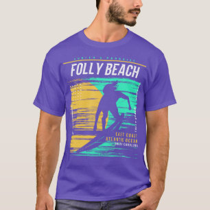 Camiseta Retro Surfing Folly Beach South olina Vintage Surf