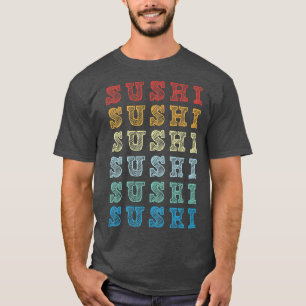 Camiseta Retro Sushi Lover Vintage Japonês Foodie Japan Cu