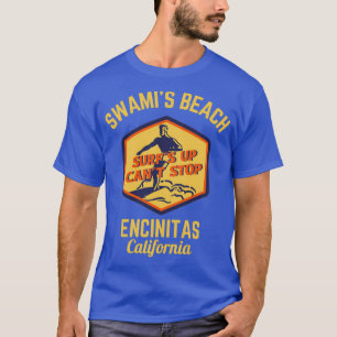 Camiseta Retro Swamis Beach Encinitas California Texto Dour