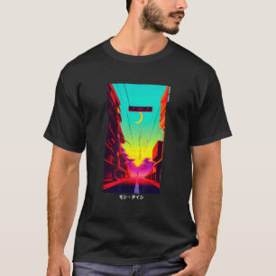 Camiseta Retro Synthwave Japonês Vaporwave Art Otaku, anos