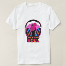 Camiseta Retro Synthwave Rock and Roll Guitar