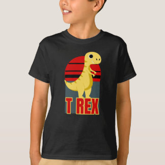Camiseta Retro T-Rex Pôr do Sol