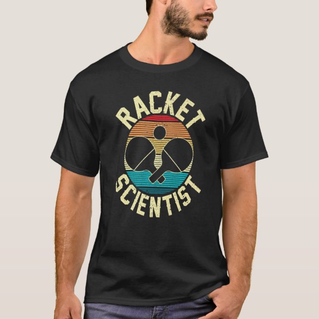 Camiseta Retro Table Tennis Racket Scientist Ping Pong Prem (Frente)