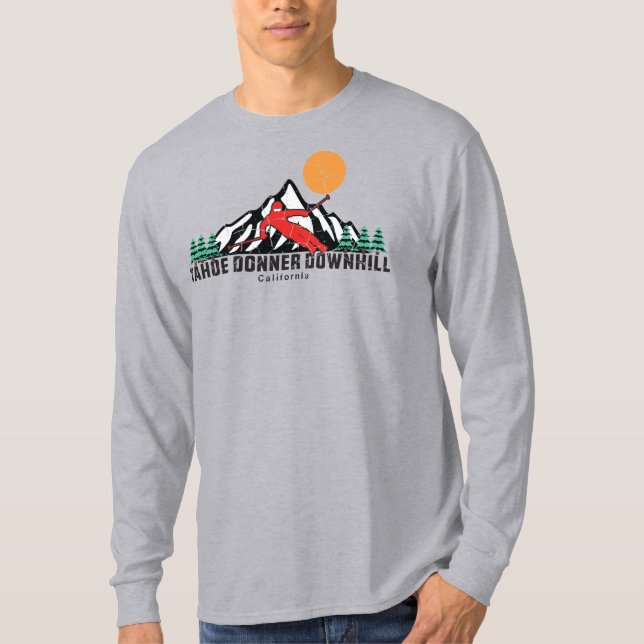 Camiseta Retro Tahoe Donner Descida Ski (Frente)