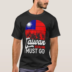Camiseta Retro Taiwan Está Chamando E Eu Tenho Que Ir Bande