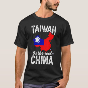 Camiseta Retro Taiwan Flag China Mapeia Taiwan O Real Chi
