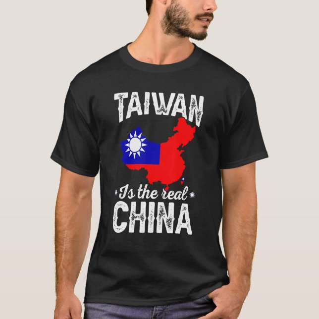 Camiseta Retro Taiwan Flag China Mapeia Taiwan O Real Chi (Frente)