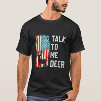Camiseta Retro Talk To Me Deer Usa America Flag Proud Vinta