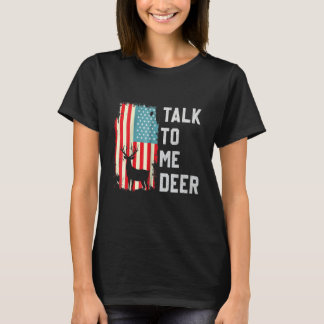Camiseta Retro Talk To Me Deer Usa America Flag Proud Vinta