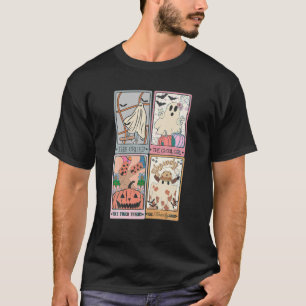 Camiseta Retro Tarot Card Ghost Halloween Spooky Season Pum
