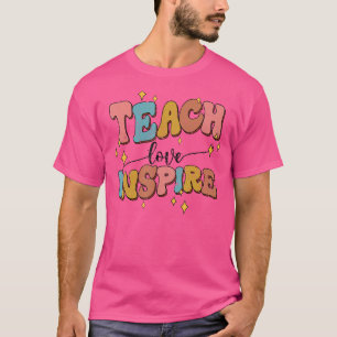 Camiseta Retro Teach Love Inspire For Men Women Teacher Day