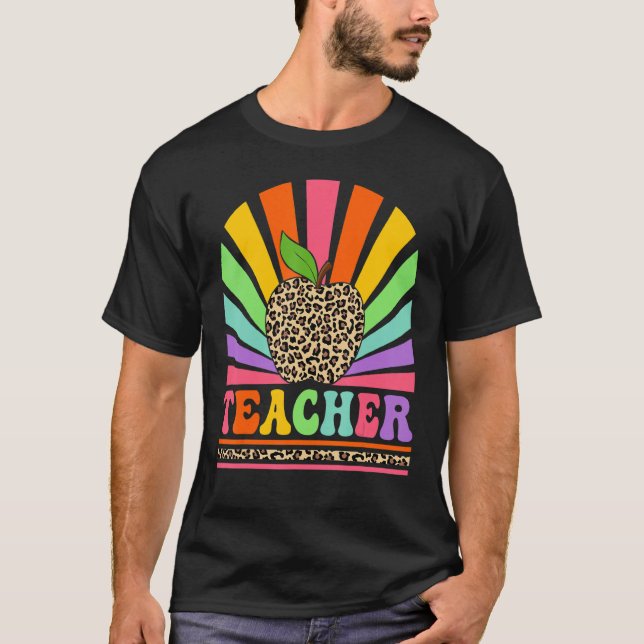 Camiseta Retro Teacher Inspirational Colorful Back To Schoo (Frente)