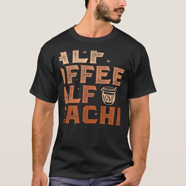 Camiseta Retro Teacher Inspirational Half Coffee Half Teach (Frente)