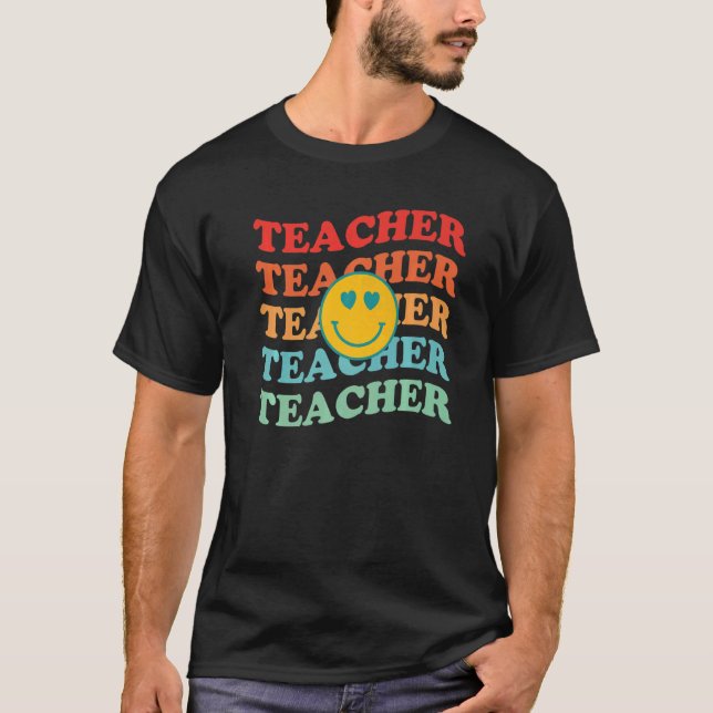 Camiseta Retro Teachers Inspirational Cute Colorful Element (Frente)