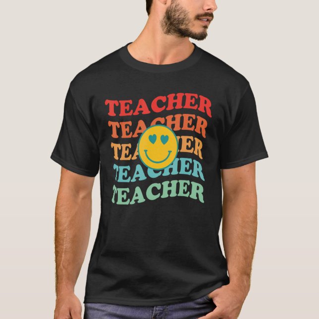 Camiseta Retro Teachers Inspirational Cute Colorful Element (Frente)