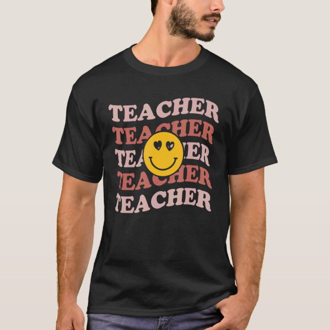Camiseta Retro Teachers Inspirational Cute Colorful Element (Frente)