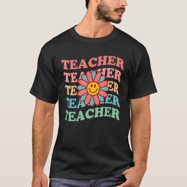 Camiseta Retro Teachers Inspirational Floral Elementary Sch (Frente)