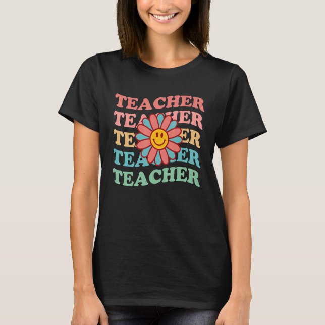 Camiseta Retro Teachers Inspirational Floral Elementary Sch (Frente)
