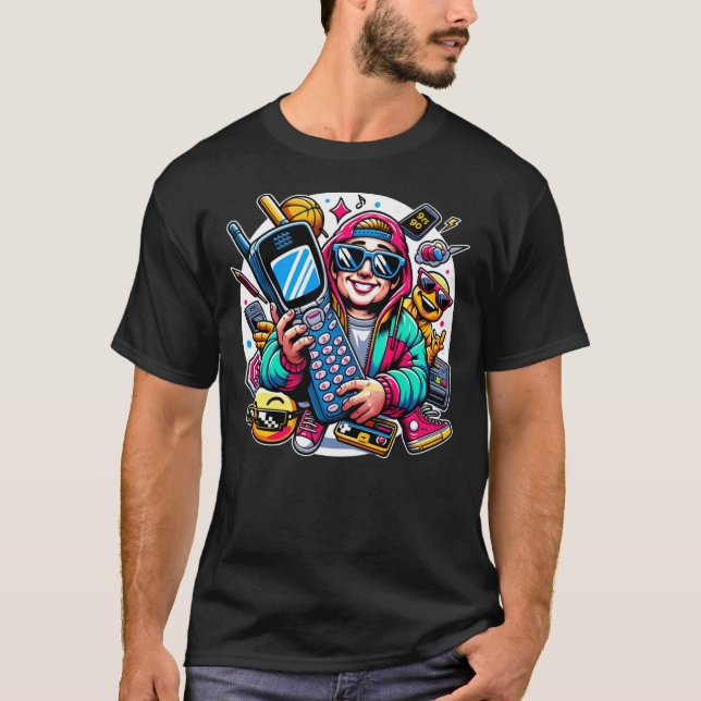 Camiseta Retro Tech Playground: Uma Odisseia Nostálgica Dos (Frente)