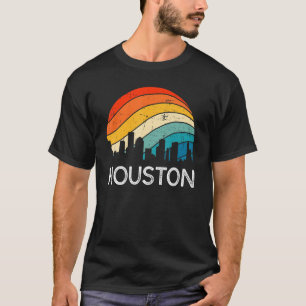 Camiseta Retro Texas Houston Skyline Vintage Urban Skyssuca