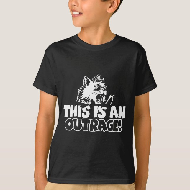 Camiseta Retro This Is An Outrage Quote Meme Cat Cute Funny (Frente)