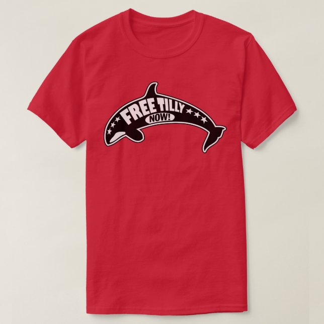 Camiseta Retro Throwback Free Tilly AGORA Conservação Orca (Frente do Design)