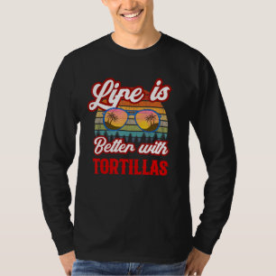 Camiseta Retro Tortillas Sunset Life É Melhor Com Torta