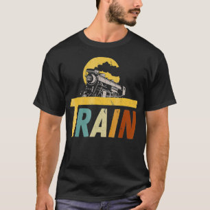 Camiseta Retro Train s Train Lovers Railroad Locomotive