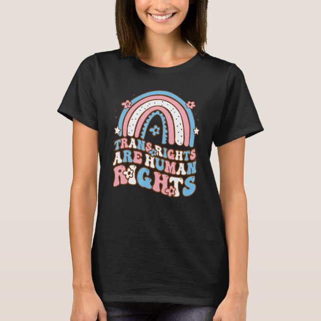 Camiseta Retro Trans Rights Are Human Rights Conming Out Da (Frente)