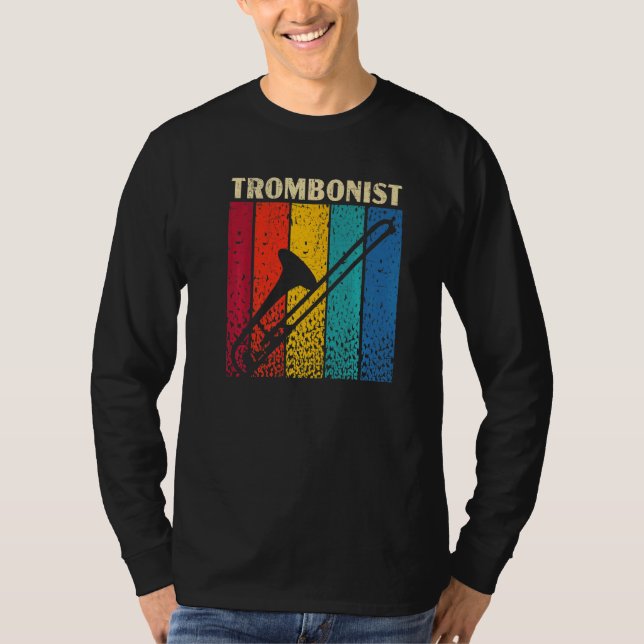Camiseta Retro Trombonist Musical Instrument Musician Tromb (Frente)