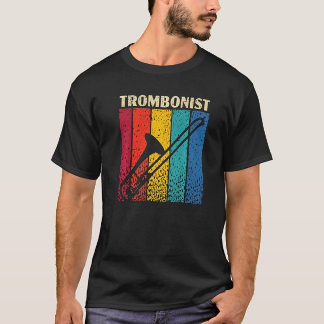 Camiseta Retro Trombonist Musical Instrument Musician Tromb (Frente)
