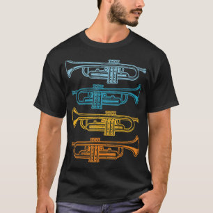 Camiseta Retro Trumpet Jazz Music Trumpeter, trompete