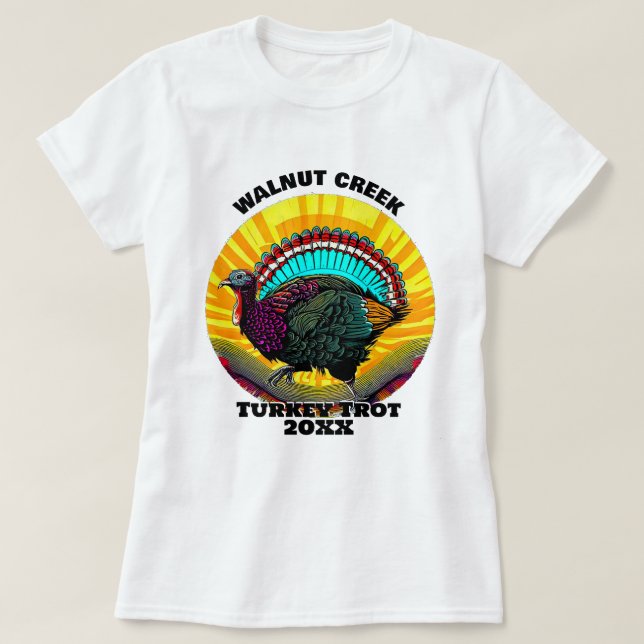 Camiseta Retro Turkey Trot (Frente do Design)