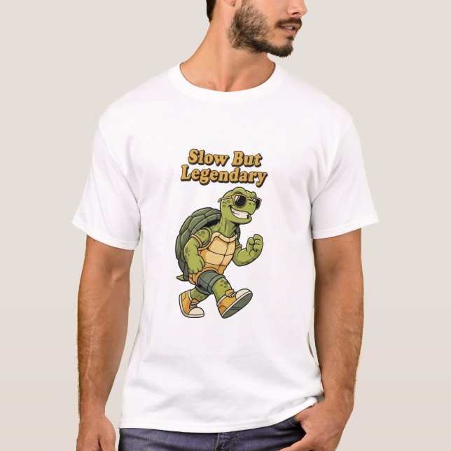 Camiseta Retro Turtle Slow Legend Men’s Graphic T-Shirt (Frente)
